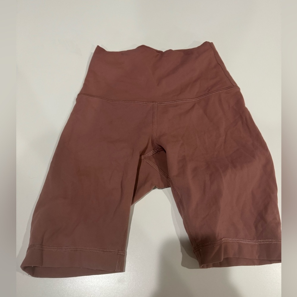 Dusty rose lulu lemon biker shorts